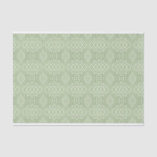 PAPIER MOUSSELINE INTRIQUER LES MOTIFS VERTS PASTEL (Recto)