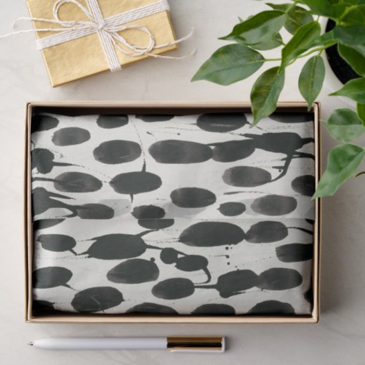 Papier Mousseline Invariable I | Aquarelle noire (Cadeau)