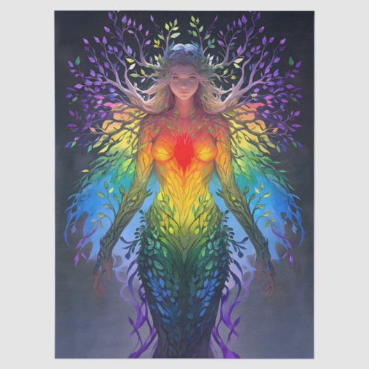 Papier Mousseline « Iridesca » - Gardienne des Couleurs (Recto)