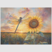 Papier Mousseline Iridescente Dragonfly Russe Sunflower Decoupage (Recto)