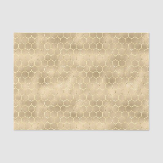 Papier Mousseline Iridescente Honeycomb Gold Gradient Apier Motif (Recto)