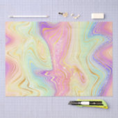 Papier Mousseline Iridescente Rainbow Gradient et Gold Foil Strata (Artisanat)