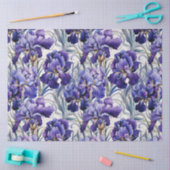 Papier Mousseline Iris bleu violet découpage (Artisanat)