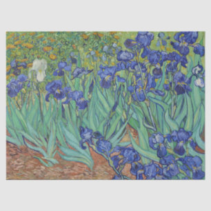 Papier Mousseline Iris bleus floraux célèbres de Van Gogh, peinture
