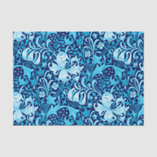 Papier Mousseline Iris de William Morris et lis, bleu d'indigo