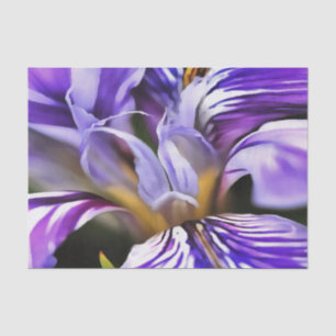 Papier Mousseline Iris In Violet Lilac and Purple Botanical Art