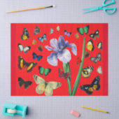 PAPIER MOUSSELINE IRIS PARMI LES PAPILLONS COLORÉS (Artisanat)