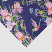Papier Mousseline Iris roses et colibris (Détail)