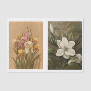 Papier Mousseline Iris Vintages et Magnolia Art authentique (pas AI)