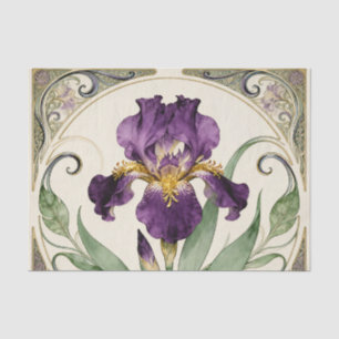 Papier Mousseline Iris Violet Art Nouveau