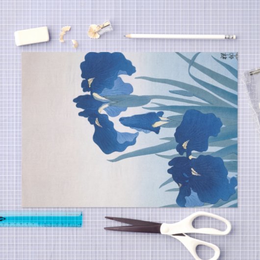Papier Mousseline Irises, 1936 par Ohara Koson (Artisanat)