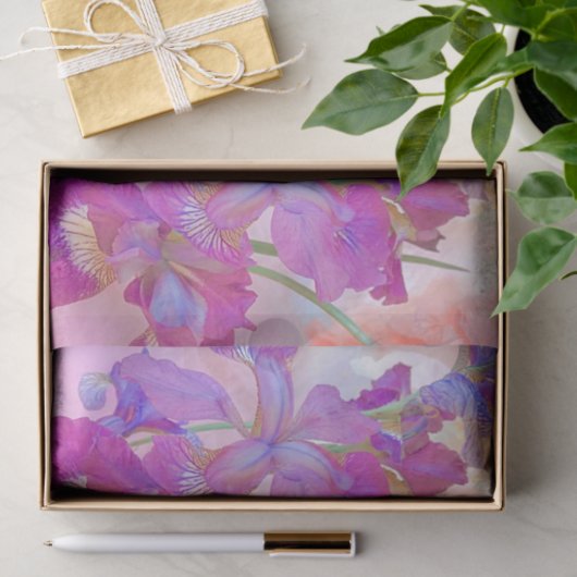 Papier Mousseline Irises magiques - Papier Tissu (Cadeau)