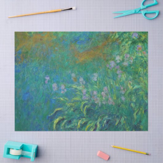 Papier Mousseline Irises par Claude Monet (Artisanat)