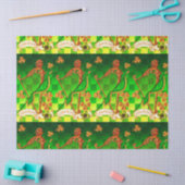 Papier Mousseline IRLANDE HARP, OR VERT SHAMROCK St Patrick's Day (Artisanat)