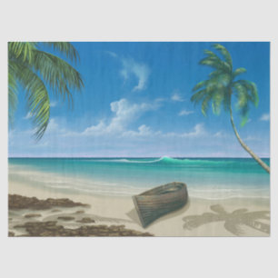 Papier Mousseline Island Paradise Ocean 20 x 30 Découpage