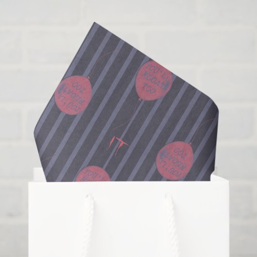 Papier Mousseline IT - Vous flotterez trop Motif à rayures (Sac cadeau)