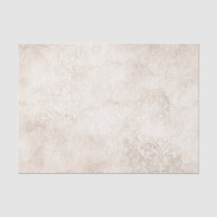 Papier Mousseline Ivoire et blanc damassé vintage