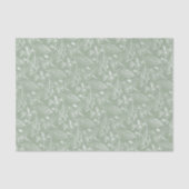 Papier Mousseline Ivory Ecru Feuille Floral Art Motif Sur Sage Green (Recto)