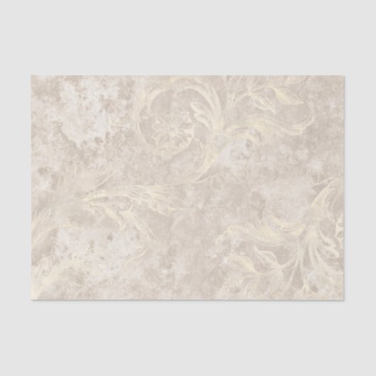 Papier Mousseline Ivory et blanc Vintage Damask (Recto)