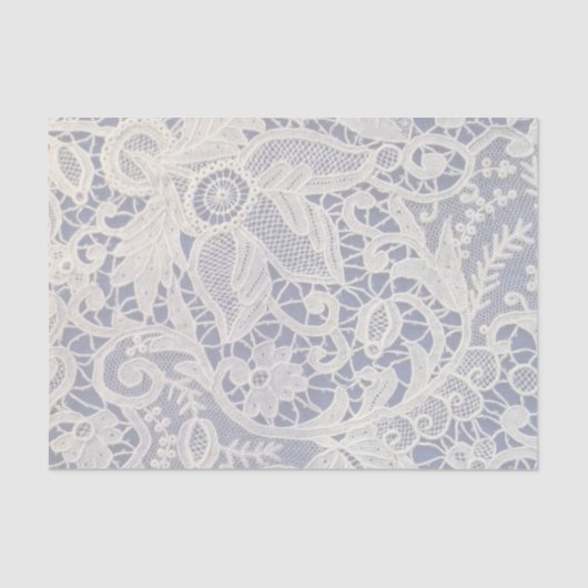 Papier Mousseline Ivory Lace Marine Bleu Élégant mariage Cadeau (Recto)