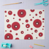 Papier Mousseline Ivory Red Dots Funky Pattern Decoupage (Artisanat)