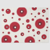 Papier Mousseline Ivory Red Dots Funky Pattern Decoupage (Recto)
