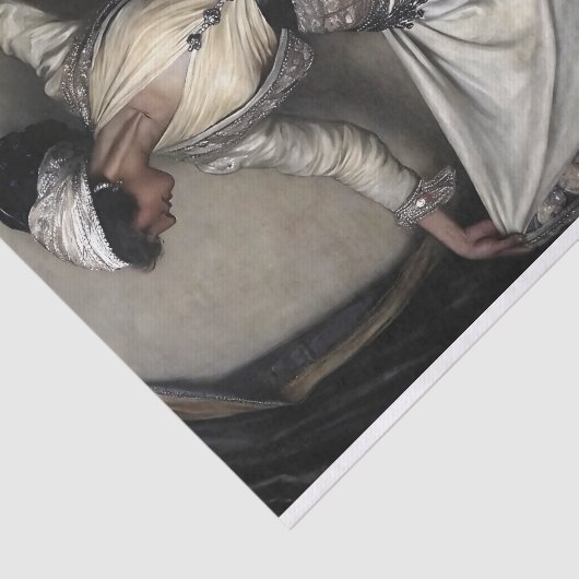 Papier Mousseline Ivory robed Dancer with jeweled Sash Decoupage (Détail)