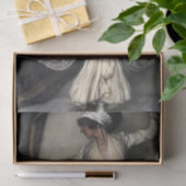 Papier Mousseline Ivory robed Dancer with jeweled Sash Decoupage (Cadeau)