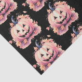 Papier Mousseline Jack O' Lantern Feuille Orange Noir Halloween (Détail)