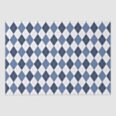 Papier Mousseline Jacquard bleu blanc plaid (Recto)