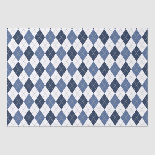 Papier Mousseline Jacquard bleu blanc plaid (Recto)