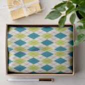 Papier Mousseline Jacquard bleu et vert (Cadeau)
