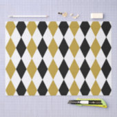 Papier Mousseline Jacquard Noir Et Or (Artisanat)