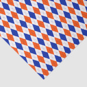Papier Mousseline Jacquard orange et bleu diamant (Détail)