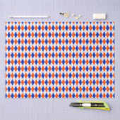 Papier Mousseline Jacquard orange et bleu diamant (Artisanat)