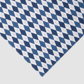 Papier Mousseline Jacquard Preppy classique bleu et blanc (Détail)