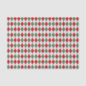 Papier Mousseline Jacquard vert et rouge (Recto)