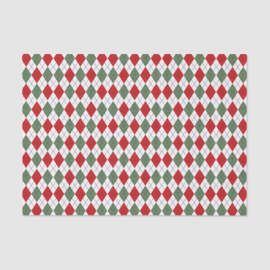 Papier Mousseline Jacquard vert et rouge (Recto)