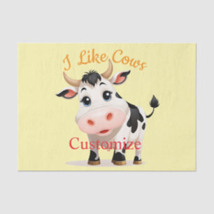 Papier Mousseline J'Aime Cows Art Thunder_Cove