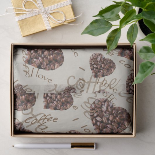 Papier Mousseline J'aime le café ! ! (Cadeau)