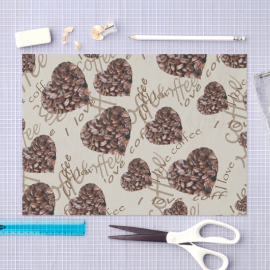 Papier Mousseline J'aime le café ! ! (Artisanat)