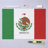 Papier Mousseline j'aime le drapeau mexique - mexicain (Artisanat)