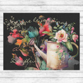 Papier Mousseline J'aime Le Jardinage French Floral and Watering Can