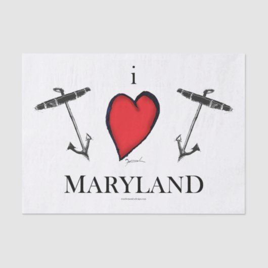 Papier Mousseline j'aime le maryland (Recto)