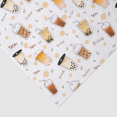 Papier Mousseline J'aime le thé bulle blanc (Détail)