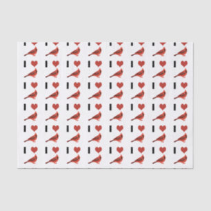 Papier Mousseline J'aime les cardinaux