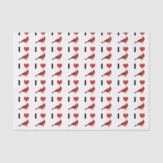 Papier Mousseline J'aime les cardinaux (Recto)