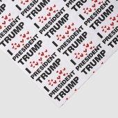 Papier Mousseline J'aime les coeurs du président Trump (Détail)
