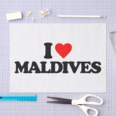 PAPIER MOUSSELINE J'AIME LES MALDIVES (Artisanat)