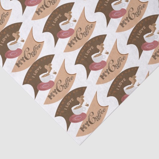 Papier Mousseline J'aime mon café Retro Java (Détail)